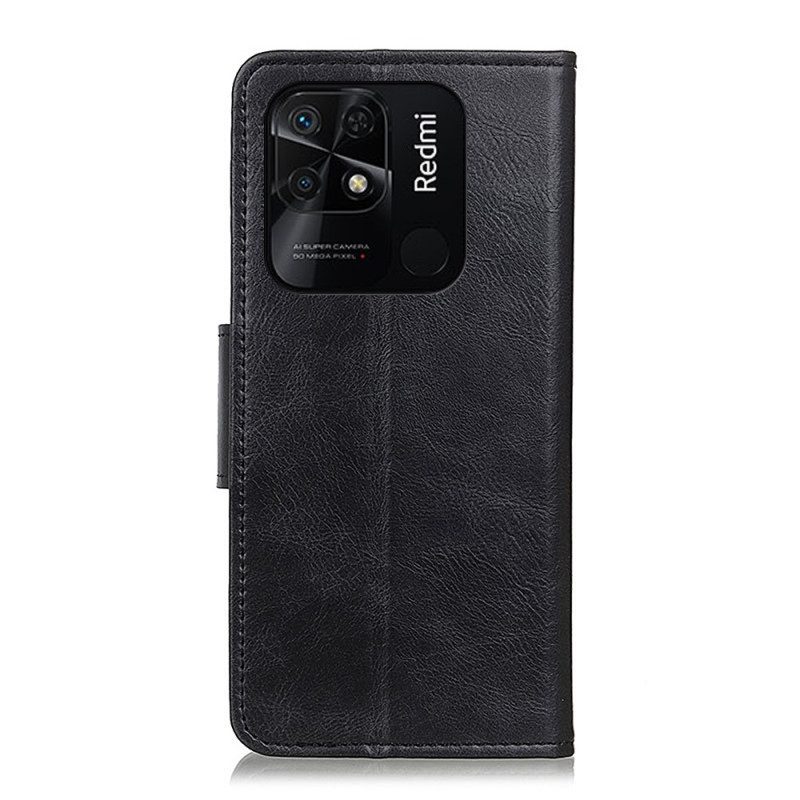 Flip Case voor Xiaomi Redmi 10C Stijl Lederen Gesp Omkeerbaar