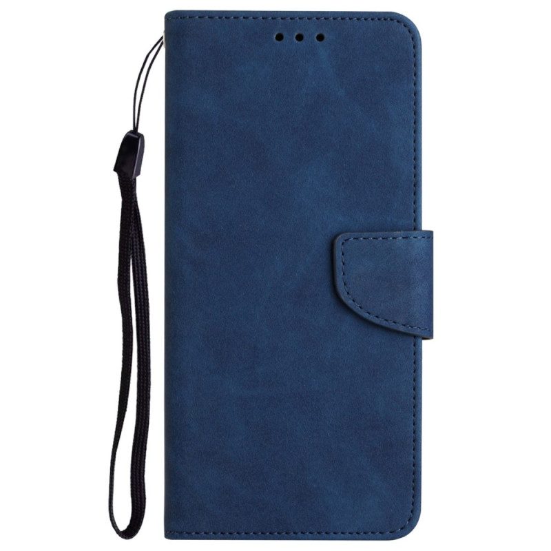 Folio-hoesje voor Xiaomi Redmi 10C Lanyard In Effen Kleur