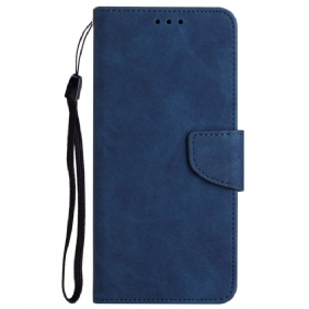 Folio-hoesje voor Xiaomi Redmi 10C Lanyard In Effen Kleur