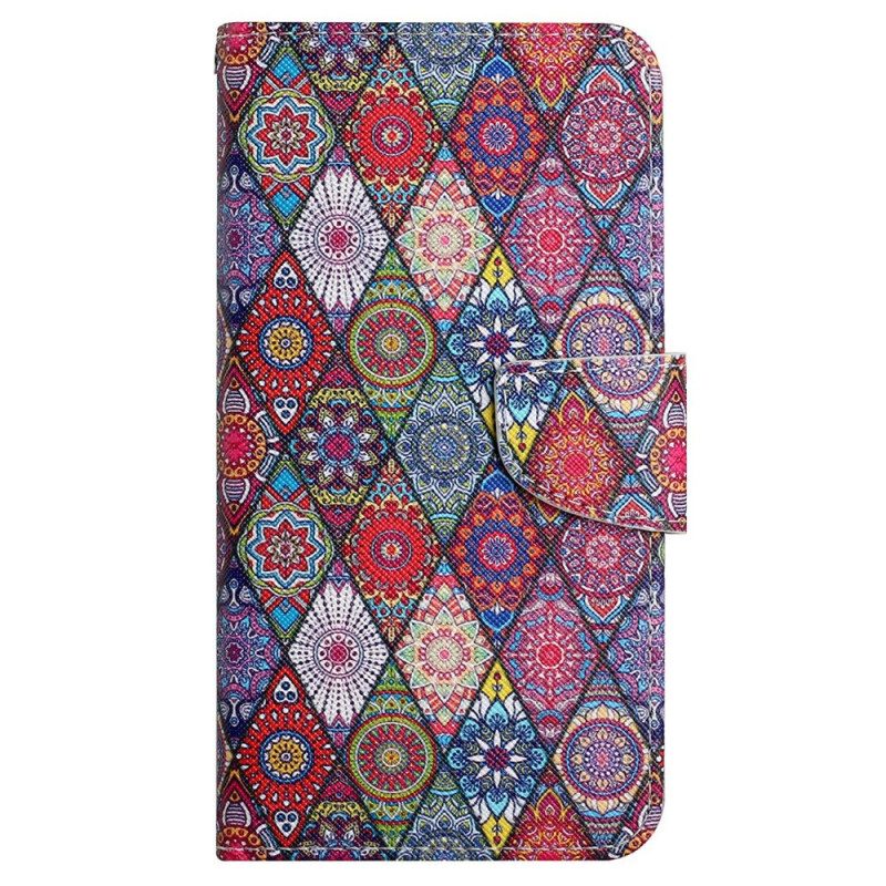 Folio-hoesje voor Xiaomi Redmi 10C Met Ketting Bandjes Patchwork