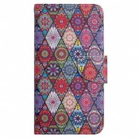 Folio-hoesje voor Xiaomi Redmi 10C Met Ketting Bandjes Patchwork