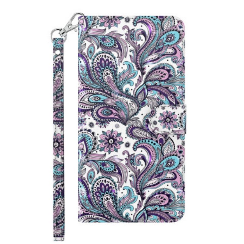 Folio-hoesje voor Xiaomi Redmi 10C Met Ketting Paisley-patroon Met Bandjes