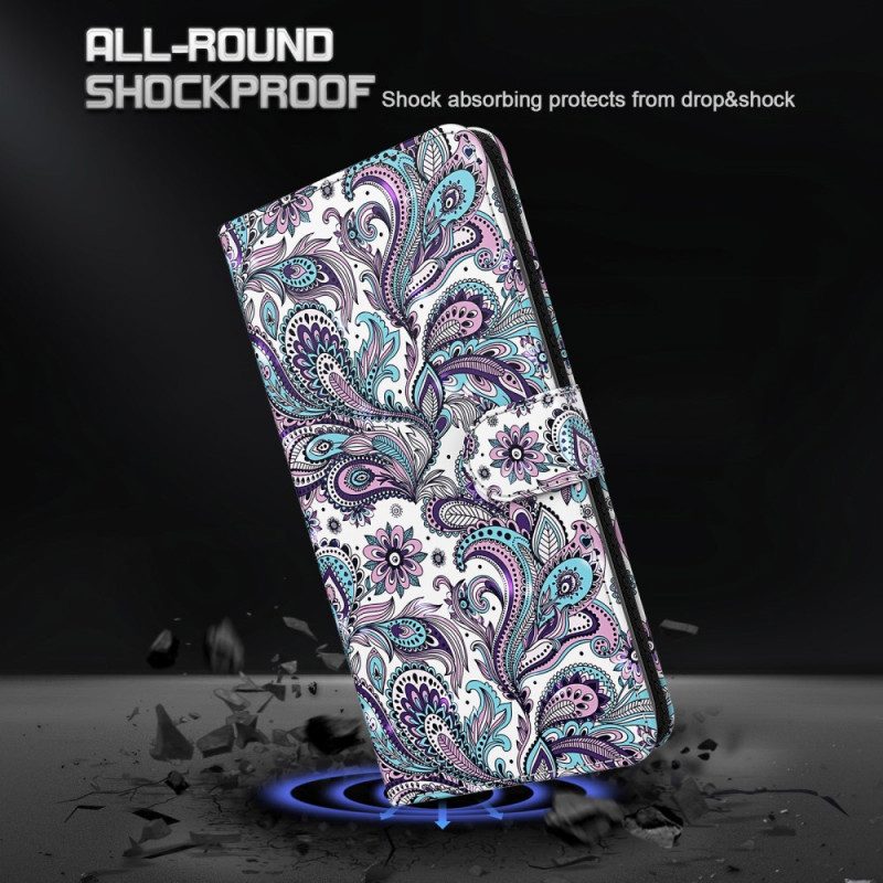 Folio-hoesje voor Xiaomi Redmi 10C Met Ketting Paisley-patroon Met Bandjes