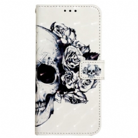 Folio-hoesje voor Xiaomi Redmi 10C Met Ketting Schedel Met Riem