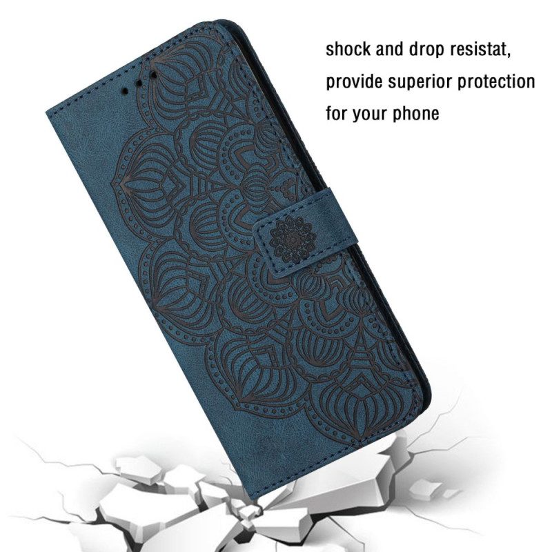 Folio-hoesje voor Xiaomi Redmi 10C Met Ketting Strakke Mandala