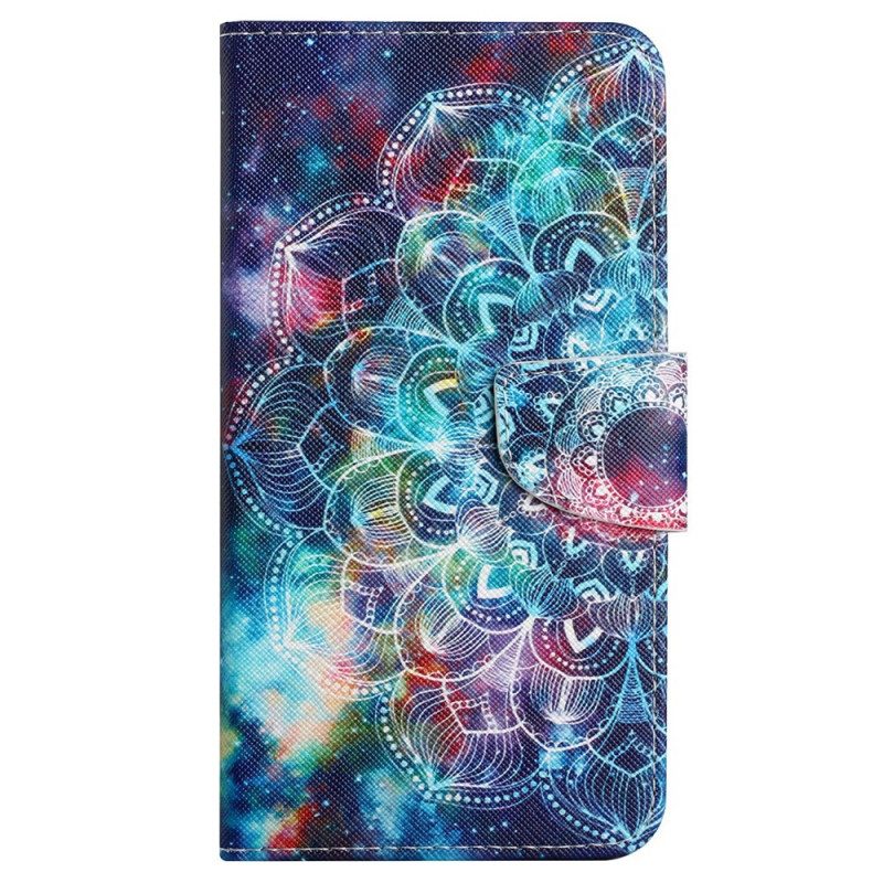 Folio-hoesje voor Xiaomi Redmi 10C Met Ketting Strakke Mandala