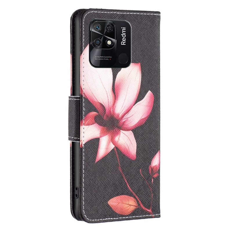 Folio-hoesje voor Xiaomi Redmi 10C Roze Bloem