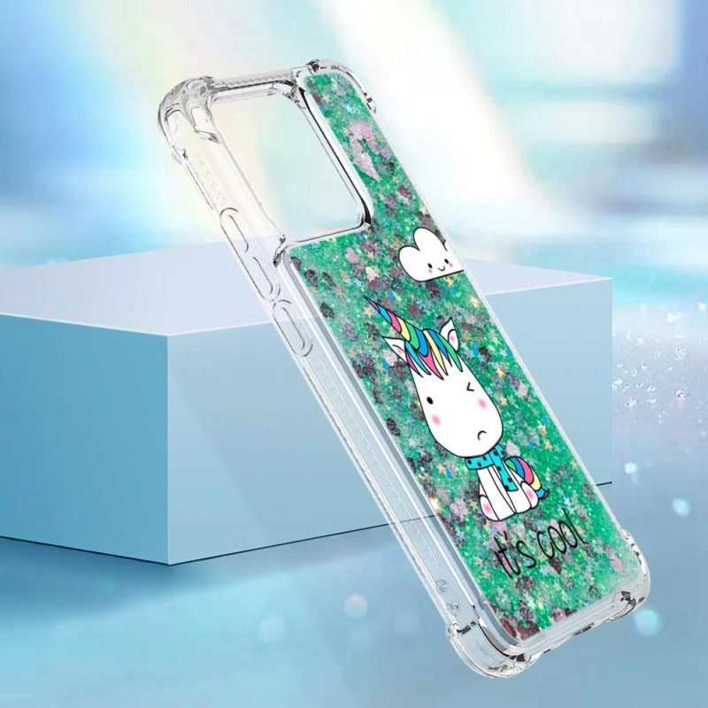 Hoesje voor Xiaomi Redmi 10C Glitter Eenhoorns