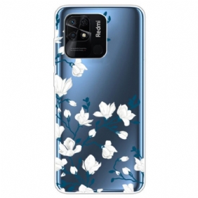 Hoesje voor Xiaomi Redmi 10C Naadloze Witte Bloemen