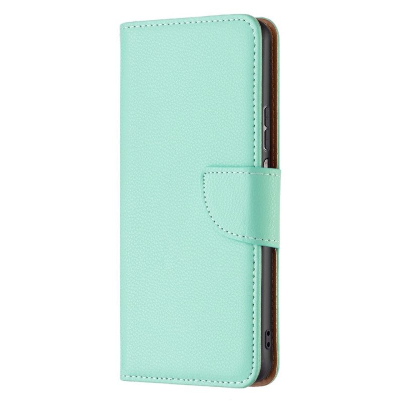 Leren Hoesje voor Xiaomi Redmi 10C Lychee Schuine Sluiting