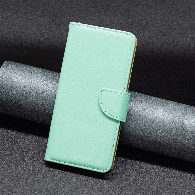 Leren Hoesje voor Xiaomi Redmi 10C Lychee Schuine Sluiting