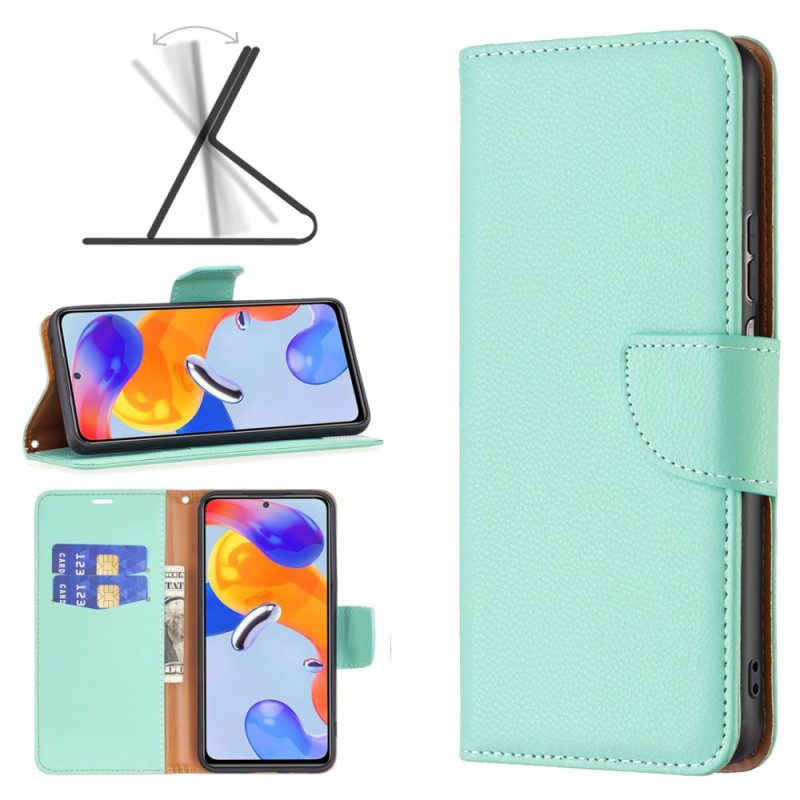 Leren Hoesje voor Xiaomi Redmi 10C Lychee Schuine Sluiting