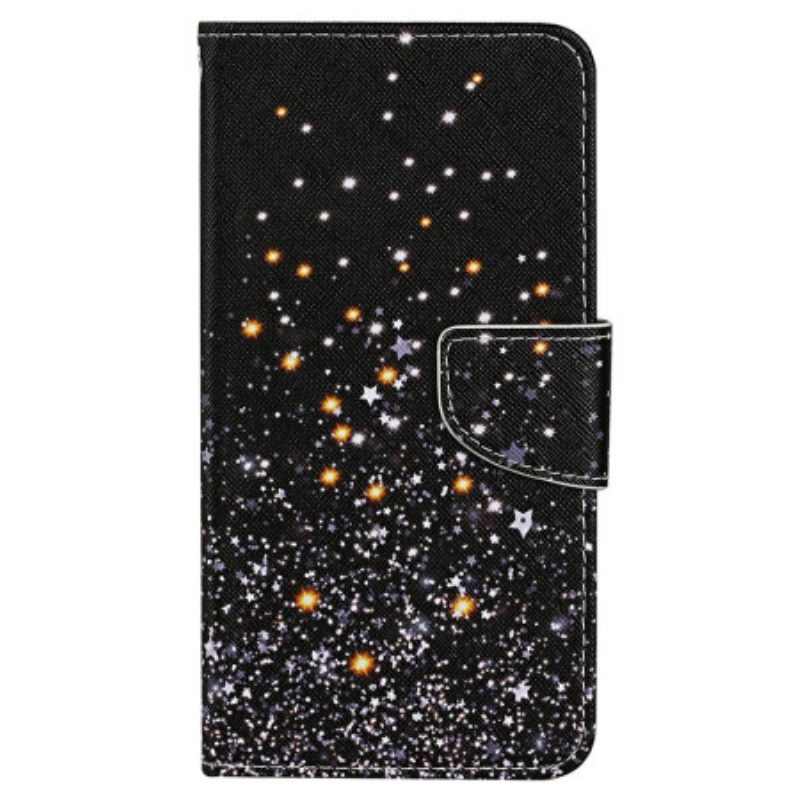 Leren Hoesje voor Xiaomi Redmi 10C Met Ketting Glittereffect Met Bandjes