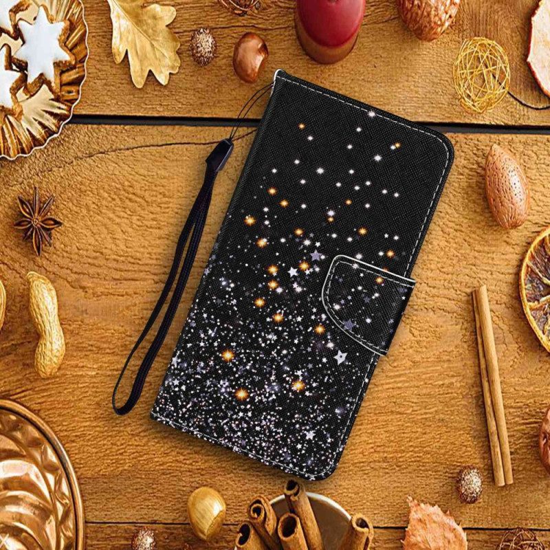 Leren Hoesje voor Xiaomi Redmi 10C Met Ketting Glittereffect Met Bandjes