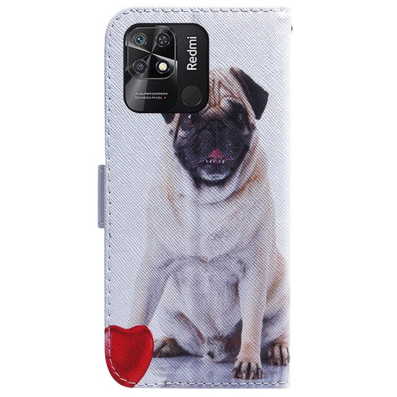 Leren Hoesje voor Xiaomi Redmi 10C Mops Hond