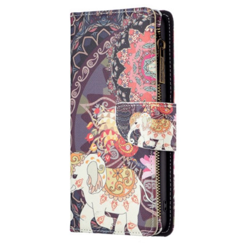 Leren Hoesje voor Xiaomi Redmi 10C Olifantenzak Met Ritssluiting