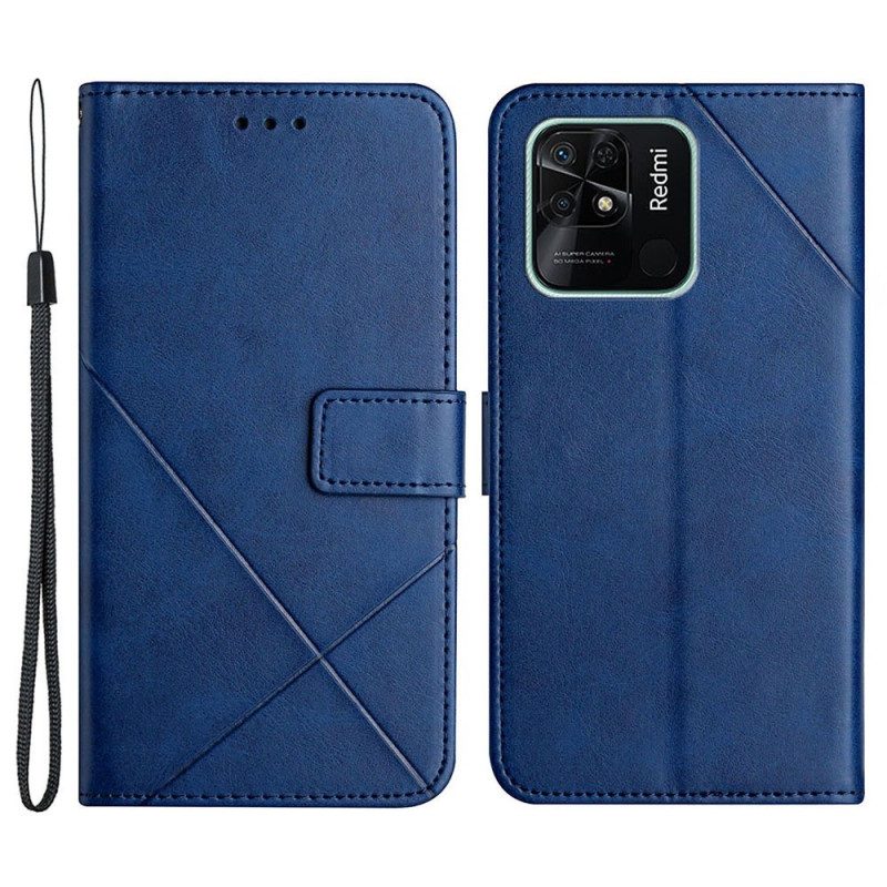 Leren Hoesje voor Xiaomi Redmi 10C X Design Geo Lederen Stijl