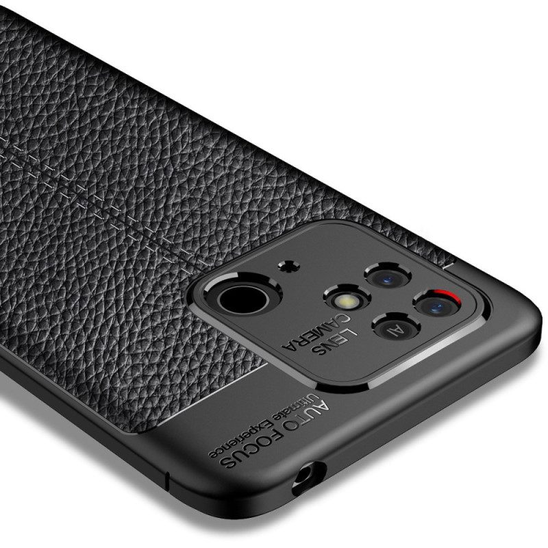 Telefoonhoesje voor Xiaomi Redmi 10C Dubbellijnig Litchi-leereffect