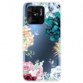 Telefoonhoesje voor Xiaomi Redmi 10C Naadloze Aquarel Bloemen