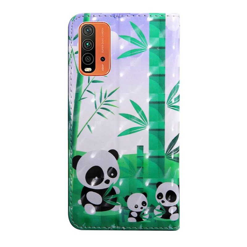 Folio-hoesje voor Xiaomi Redmi 9T Lichtvlek Panda's