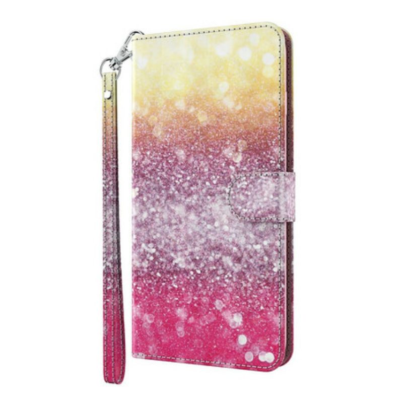 Folio-hoesje voor Xiaomi Redmi 9T Magenta Glitterverloop