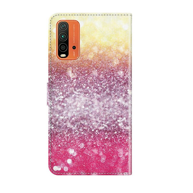 Folio-hoesje voor Xiaomi Redmi 9T Magenta Glitterverloop