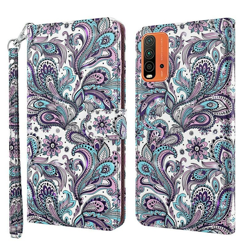 Leren Hoesje voor Xiaomi Redmi 9T Bloemen Patronen