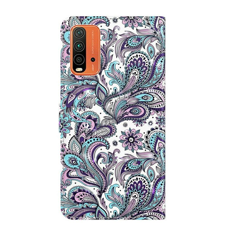 Leren Hoesje voor Xiaomi Redmi 9T Bloemen Patronen