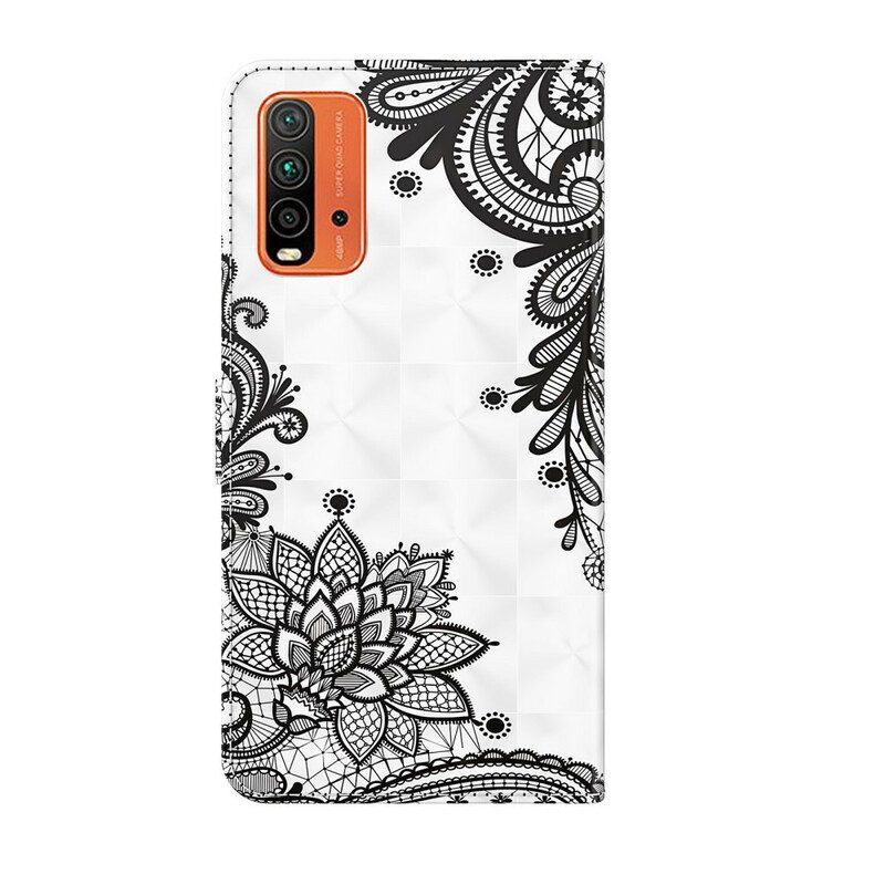 Leren Hoesje voor Xiaomi Redmi 9T Chique Kant