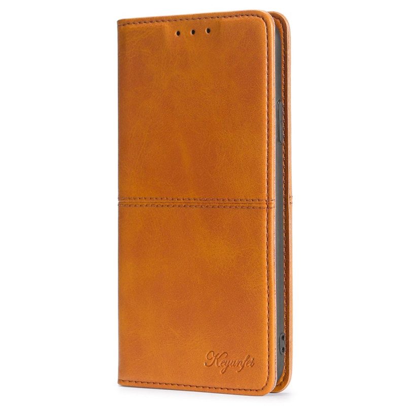 Bescherming Hoesje voor Vivo Y35 Folio-hoesje Retro Leereffect