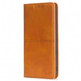 Bescherming Hoesje voor Vivo Y35 Folio-hoesje Retro Leereffect