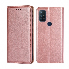 Bescherming Hoesje voor OnePlus Nord N10 Folio-hoesje Fijne Lederen Stijl