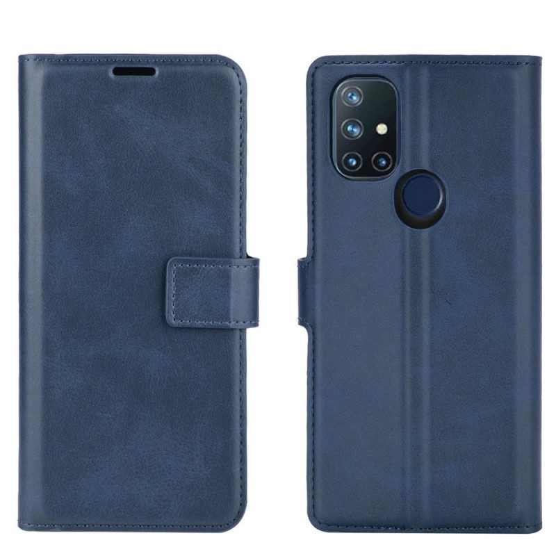 Flip Case voor OnePlus Nord N10 Slank Extreem Leereffect