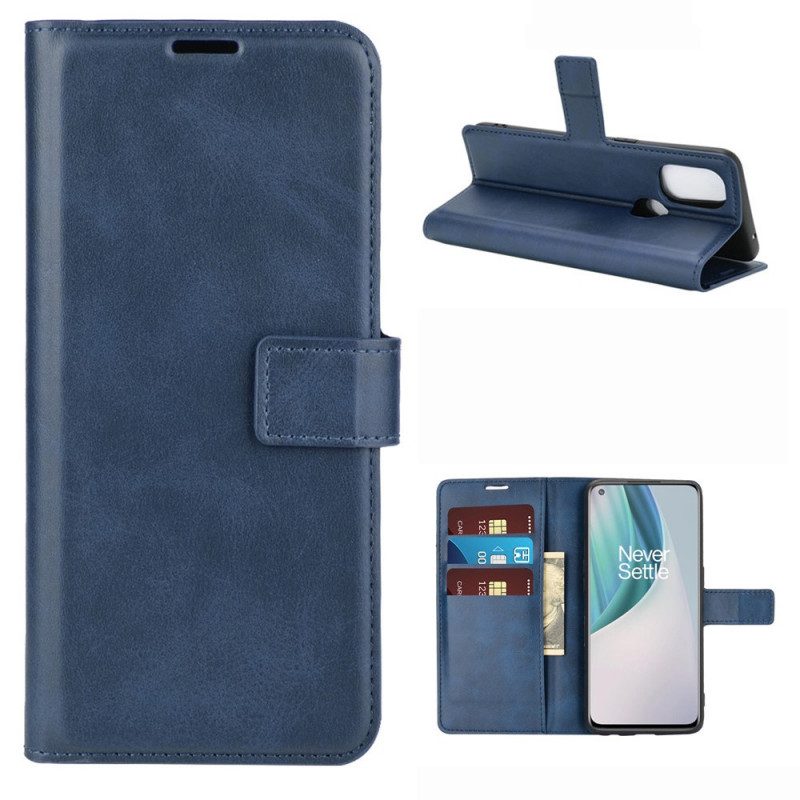 Flip Case voor OnePlus Nord N10 Slank Extreem Leereffect