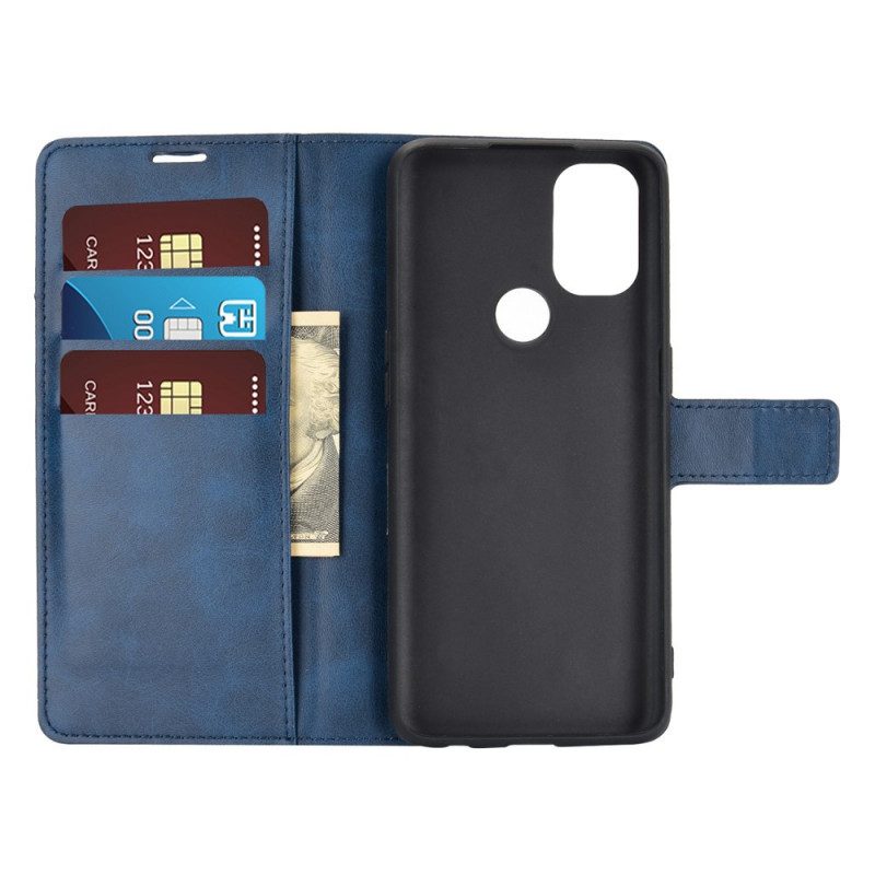 Flip Case voor OnePlus Nord N10 Slank Extreem Leereffect