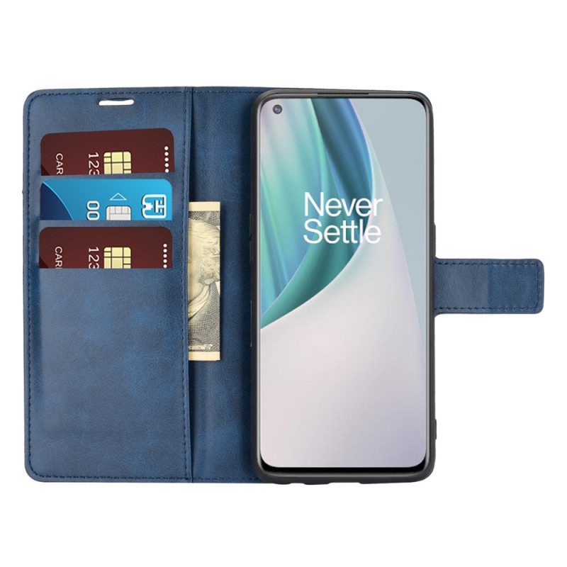 Flip Case voor OnePlus Nord N10 Slank Extreem Leereffect