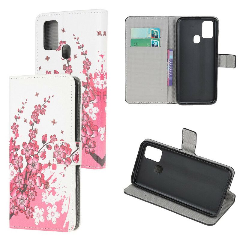 Folio-hoesje voor OnePlus Nord N10 Tropische Bloemen