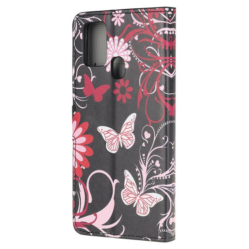 Folio-hoesje voor OnePlus Nord N10 Vlinders En Bloemen