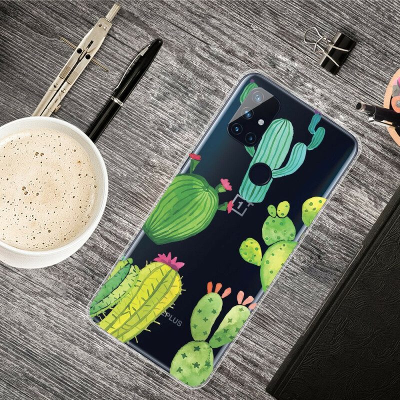 Hoesje voor OnePlus Nord N10 Aquarel Cactussen