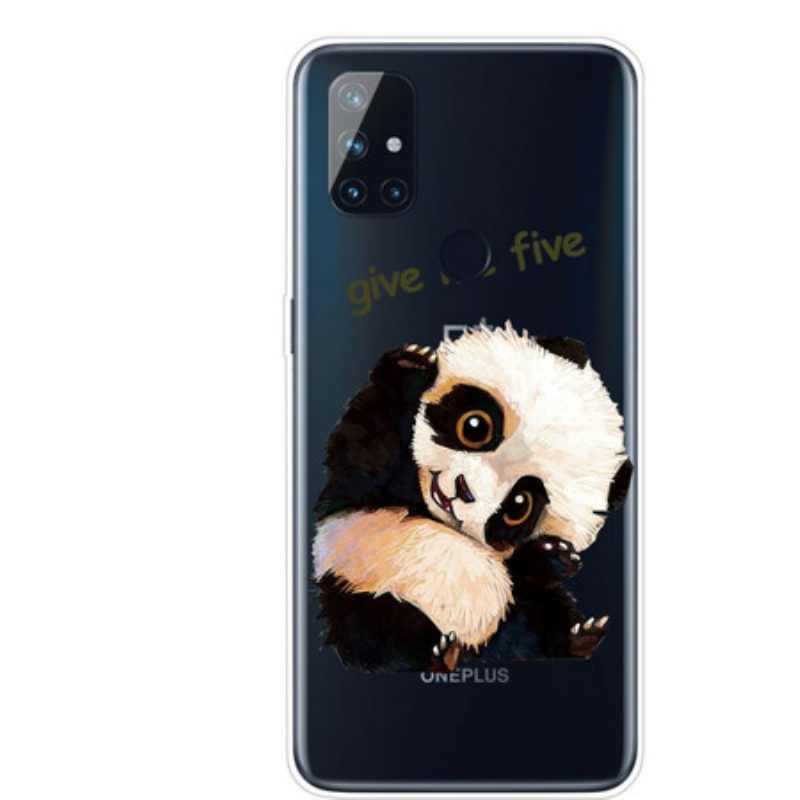 Hoesje voor OnePlus Nord N10 Naadloze Panda Geef Me Vijf