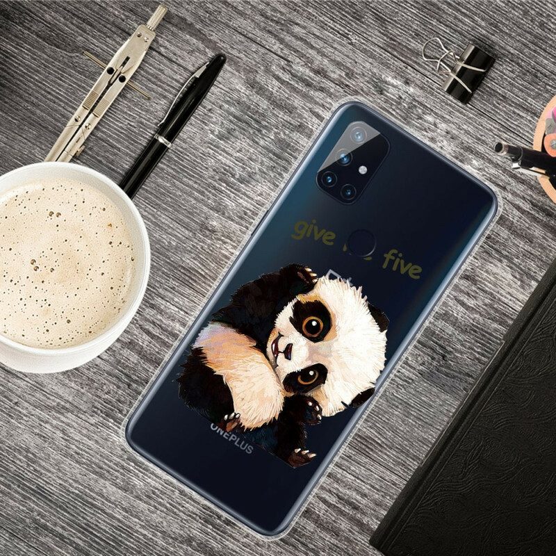 Hoesje voor OnePlus Nord N10 Naadloze Panda Geef Me Vijf