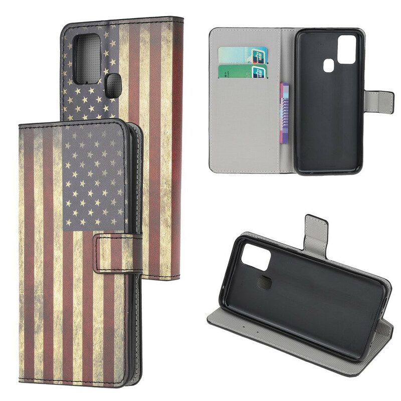 Leren Hoesje voor OnePlus Nord N10 Amerikaanse Vlag