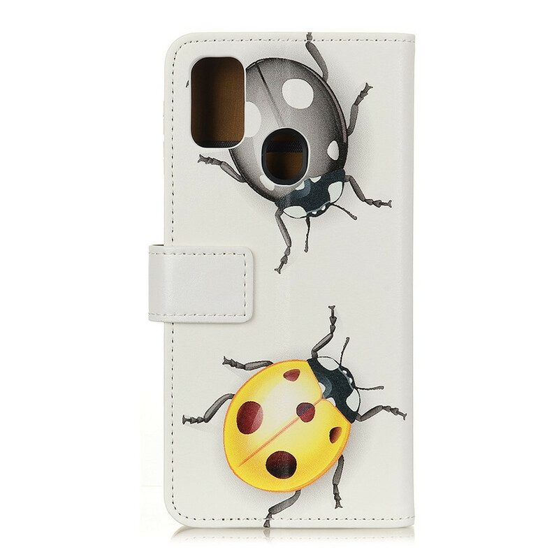 Leren Hoesje voor OnePlus Nord N10 Lieveheersbeestjes