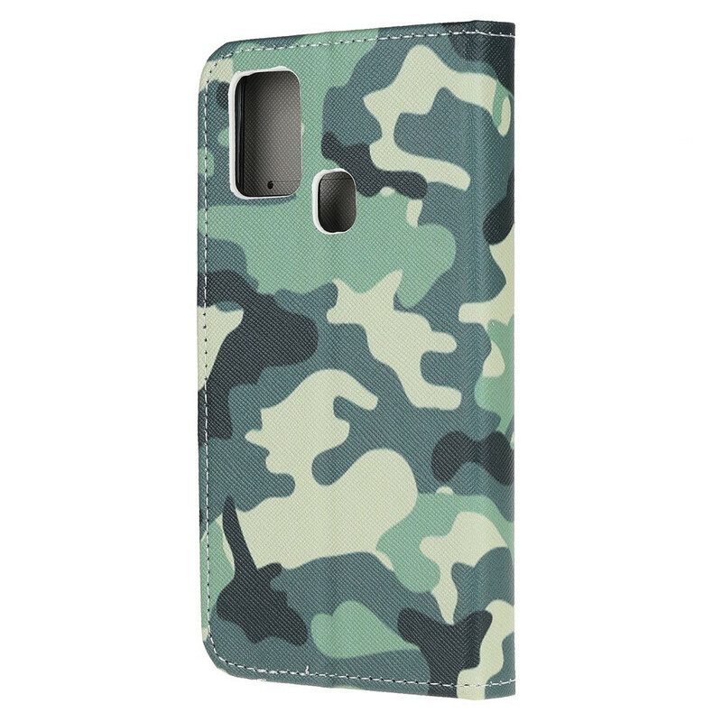 Leren Hoesje voor OnePlus Nord N10 Militaire Camouflage