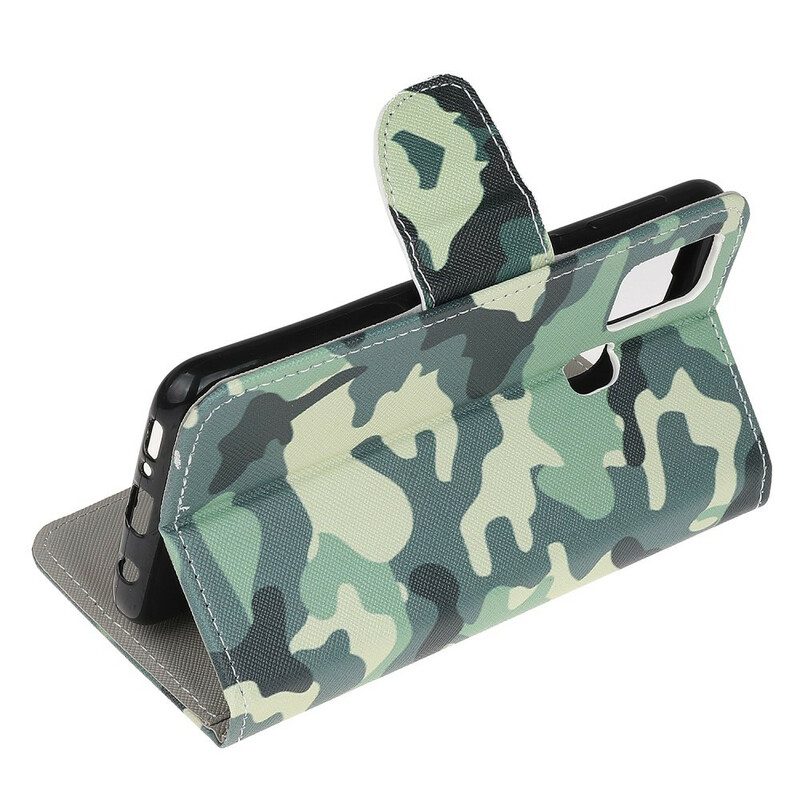 Leren Hoesje voor OnePlus Nord N10 Militaire Camouflage