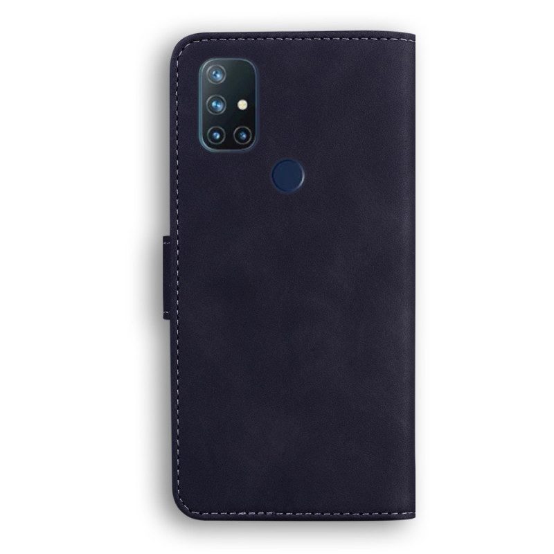 Leren Hoesje voor OnePlus Nord N10 Monochroom Leereffect