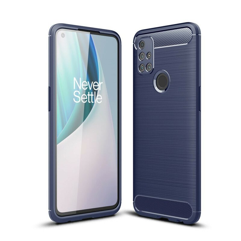 Telefoonhoesje voor OnePlus Nord N10 Geborstelde Koolstofvezel