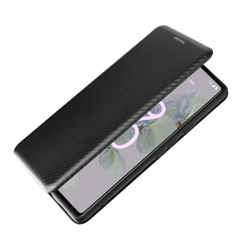 Bescherming Hoesje voor Google Pixel 6A Folio-hoesje Gekleurde Koolstofsilicone