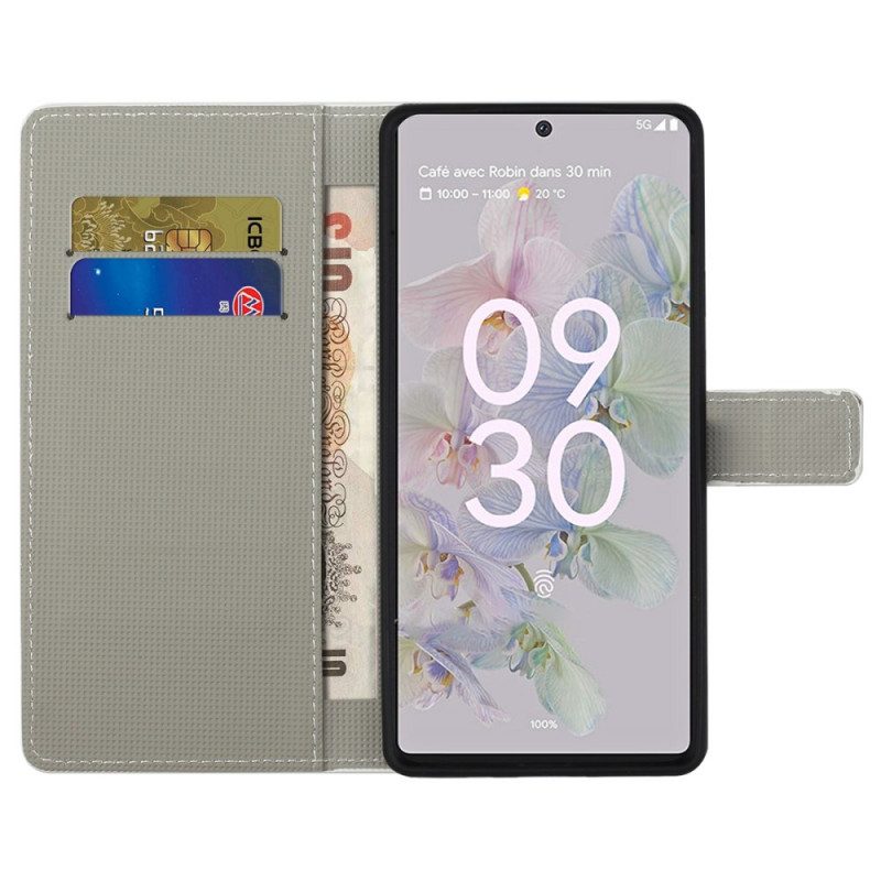 Flip Case voor Google Pixel 6A Slapende Uil