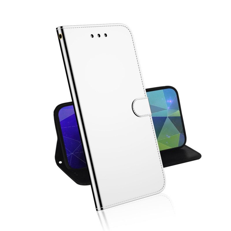 Flip Case voor Google Pixel 6A Spiegelhoes Van Imitatieleer